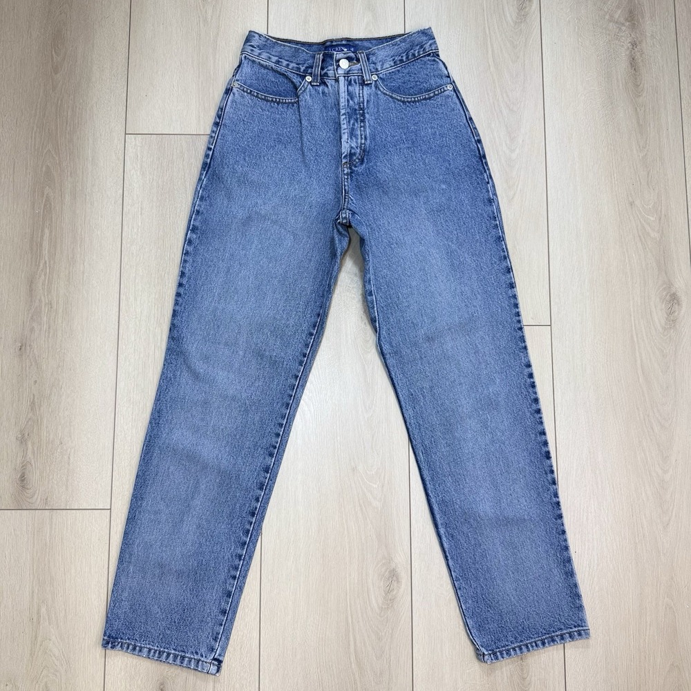 VTG/Y2K J‎ Crew Womens 2 Blue Denim High Rise Mom Jeans USA Cotton Tapered Fit